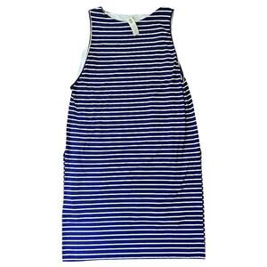 NWT Chico's Double Layer Sleeveless Blue & White Striped Midi Dress 3 (16/18 XL)